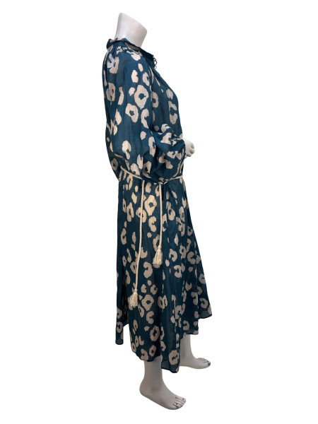ZIMMERMANN Printed Silk-Blend Dress with Rope Belt