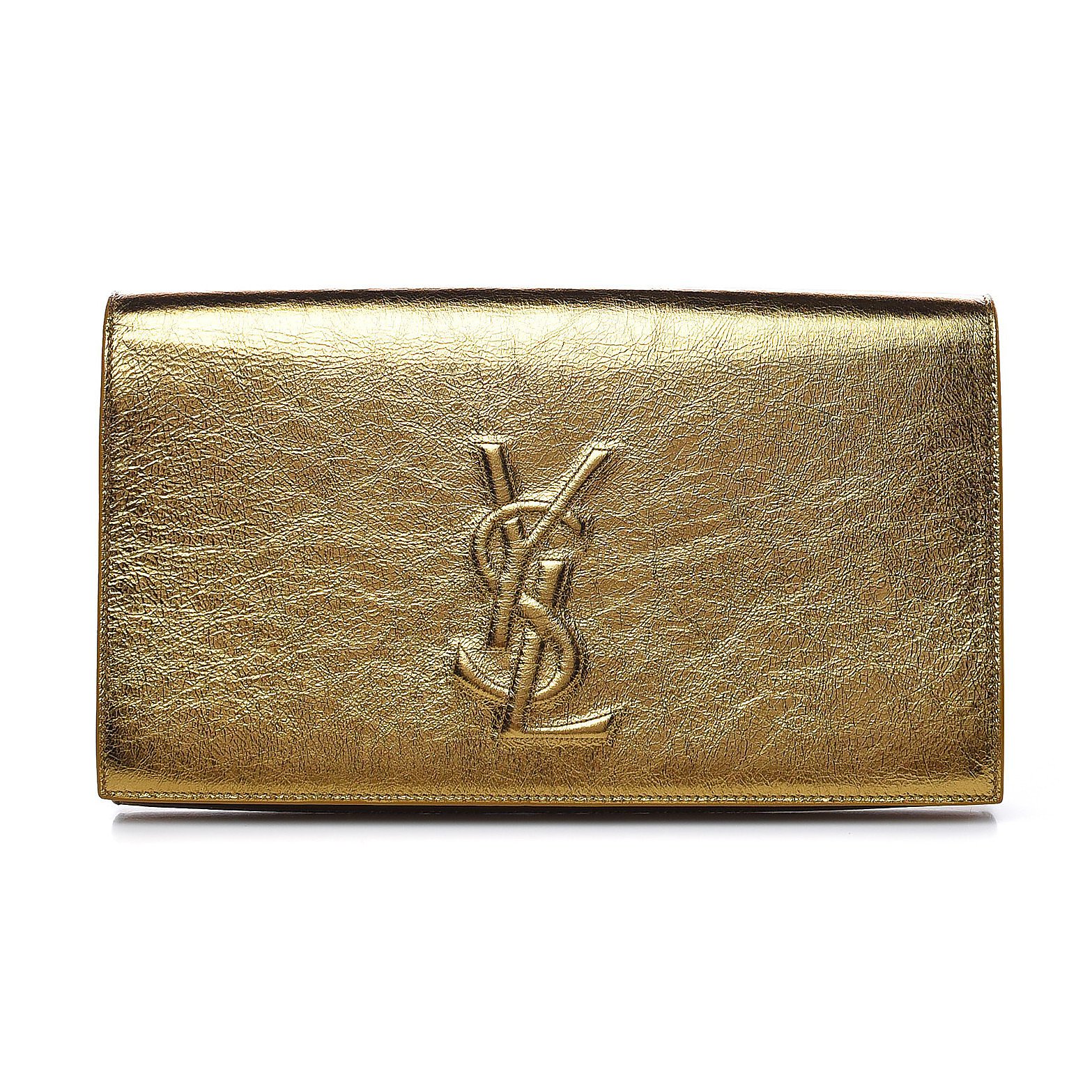 ysl metallic clutch