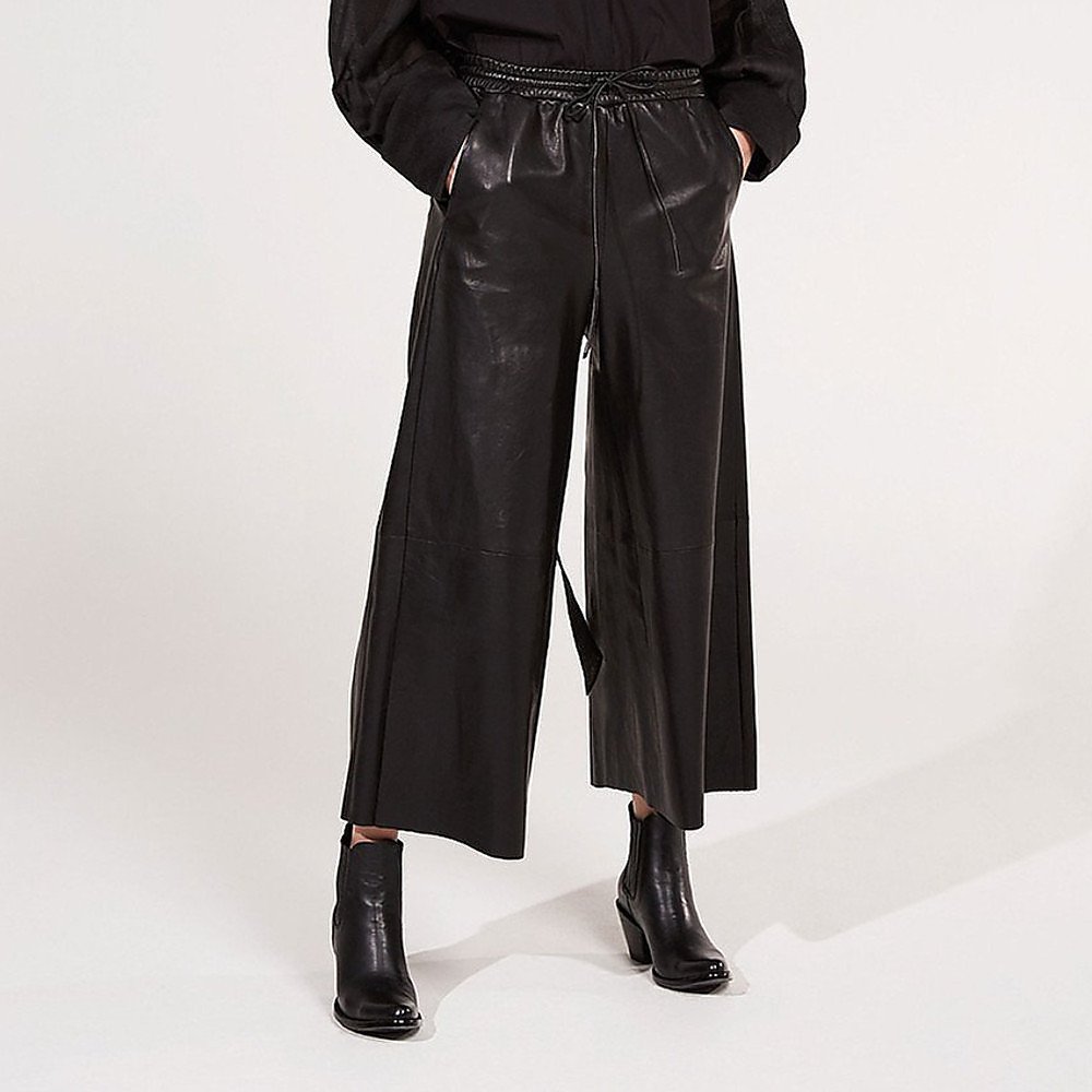 Amanda Wakeley Wide-Leg Leather Trousers