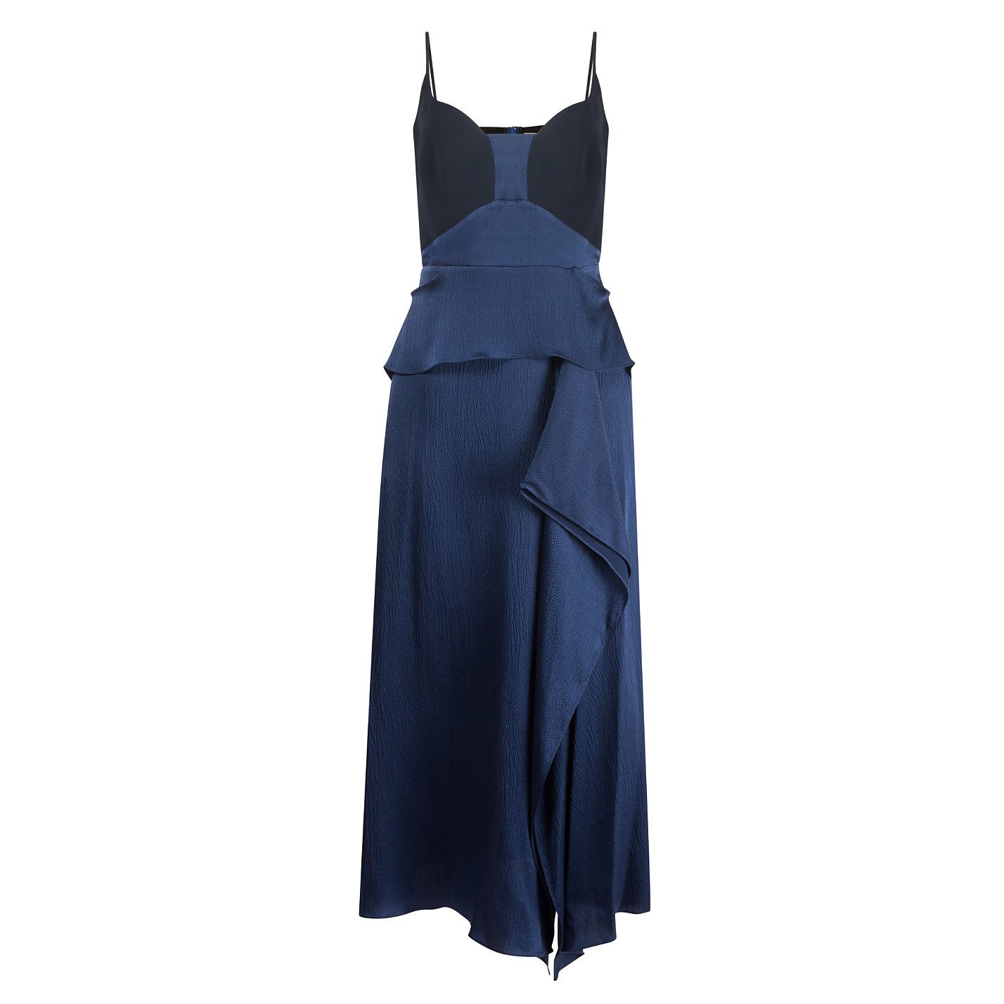 Roland Mouret Hammered Silk-Satin Midi Dress