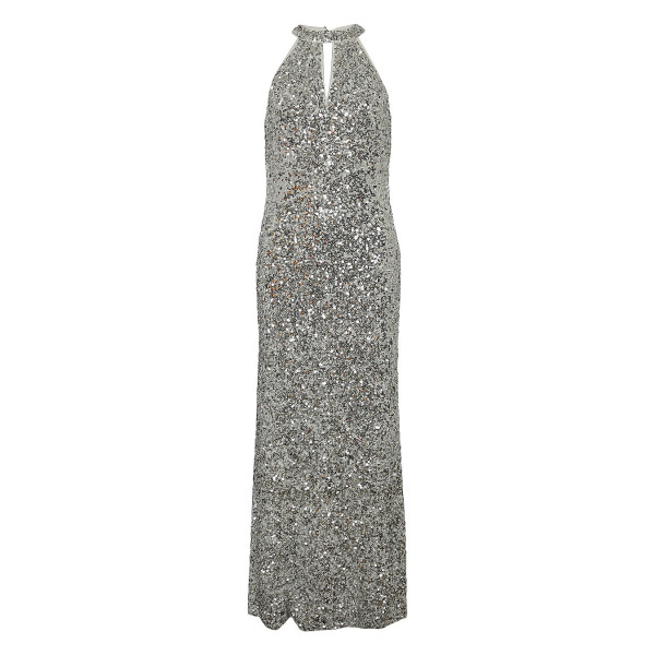 Karen Millen Sequinned Halter Maxi Dress