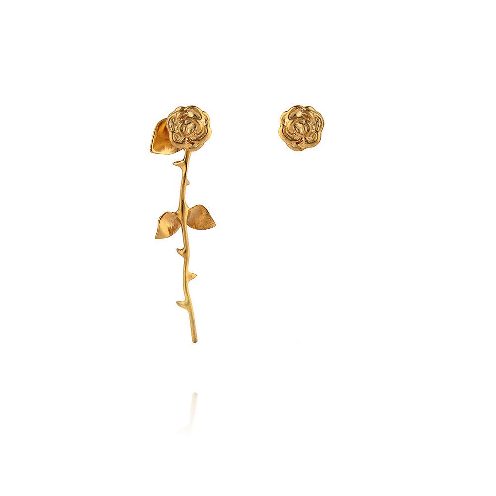 Marina S Roses Earrings In Gold My Wardrobe Hq Rent Designer