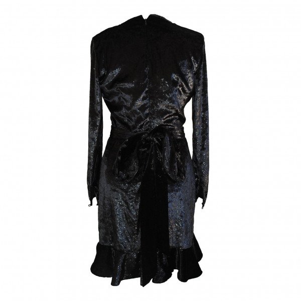 Dhela Velvet Ruffle Sparkle Dress