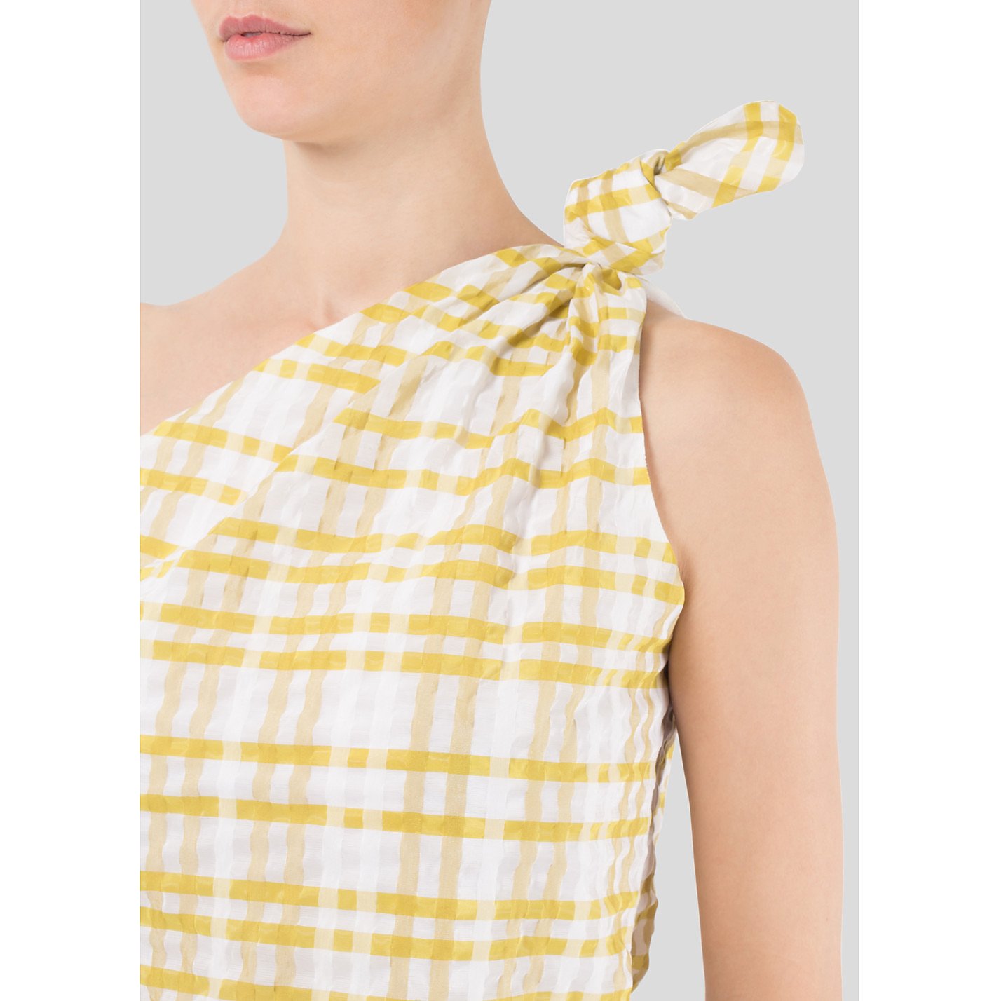 Rosie Assoulin Checked One Shoulder Top