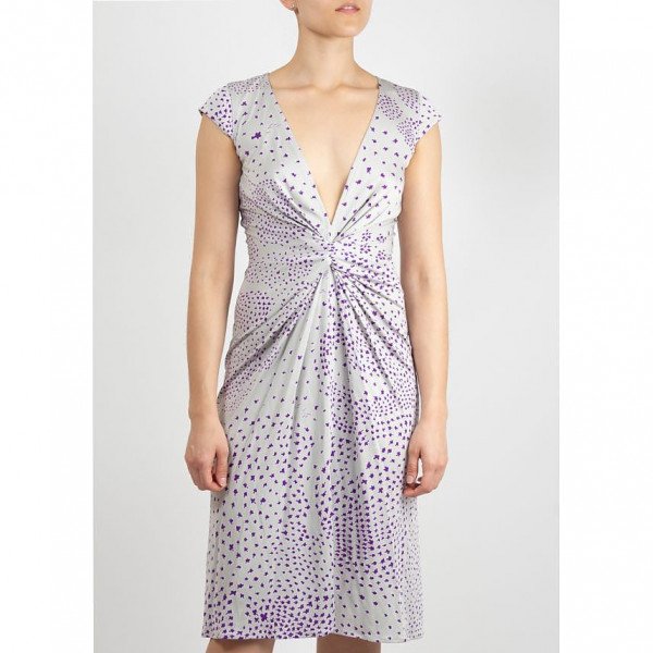 ISSA V-Neck Patterned Dress