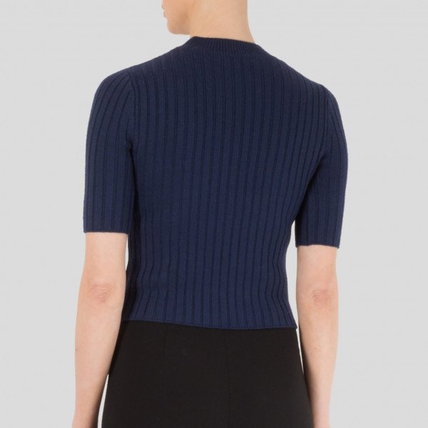 Carven Short Sleeved Ribbed Sweater