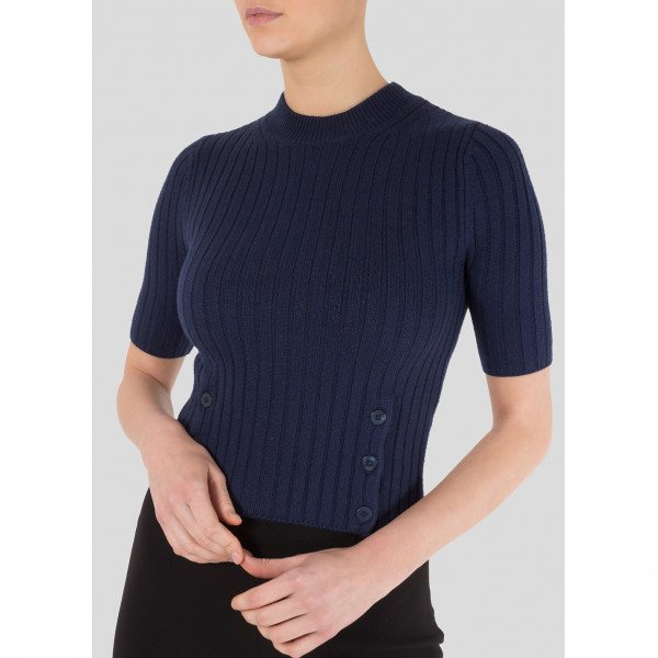 Carven Short Sleeved Ribbed Sweater