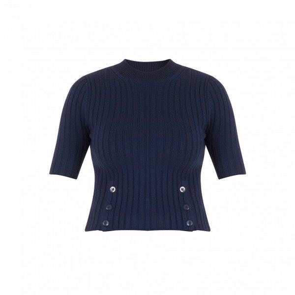 Carven Short Sleeved Ribbed Sweater