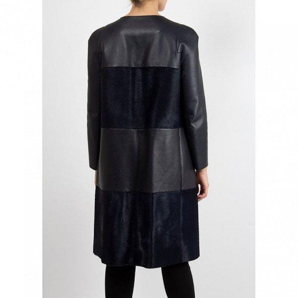 Mulberry Leather Block Long Jacket