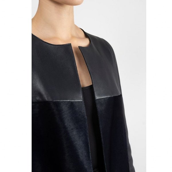 Mulberry Leather Block Long Jacket