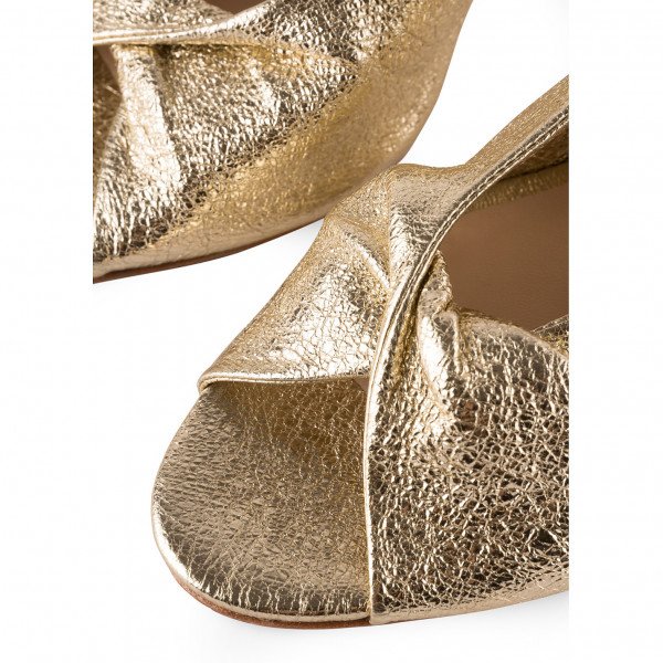 Loeffler Randall Twisted Metallic Cracked Mule