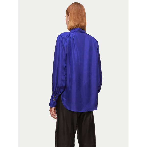 Jigsaw Stitch Detail Silk Shirt
