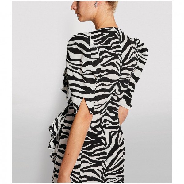 The Attico Zebra Wrap Mini Dress