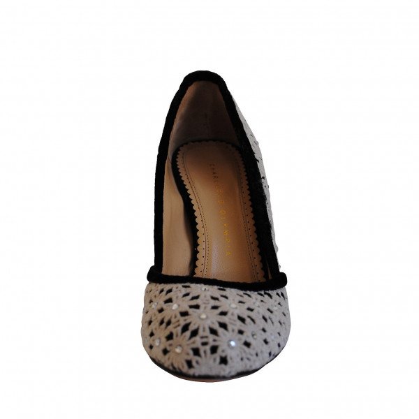Charlotte Olympia Embroidered Diamante Velvet Pumps