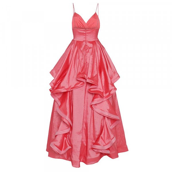 True Decadence Taffeta Ruffled Layered Gown