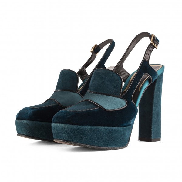 ETRO Velvet Platform Sandals