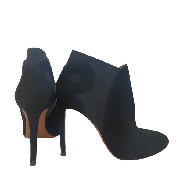 Alaïa Suede Swirl Ankle Boots