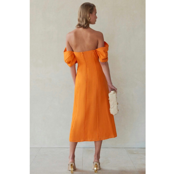 Cult Gaia Muna Off-The-Shoulder Woven Midi Dress