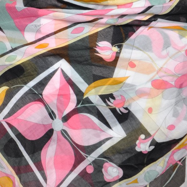 Emilio Pucci Abstract-pattern Print Silk Scarf in Pink