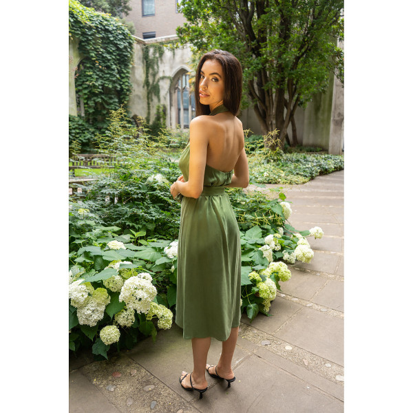 FEMPONIQ Halter Neck Midi Tuxedo Dress