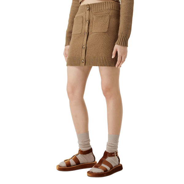 Burberry Monogram Motif Cotton Blend Mini Skirt