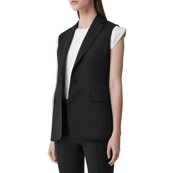 Burberry Sleeveless Wool Tailored Jacket