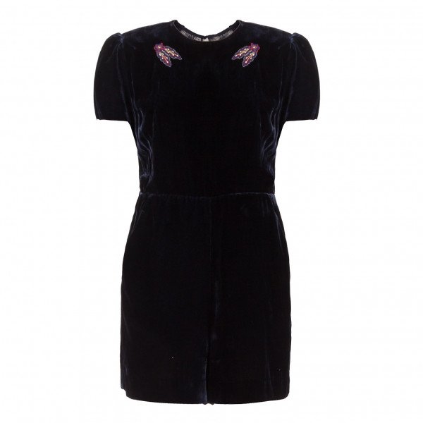 Sandro Embellished Velvet Playsuit