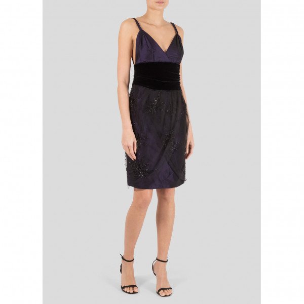 Rent Buy Emporio Armani Embellished Tulle And Velvet Dress MY