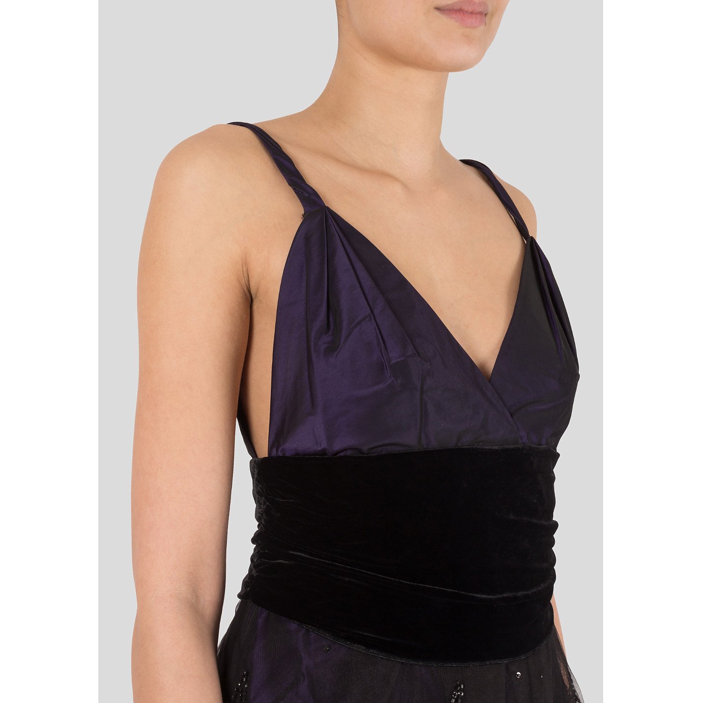 Rent Buy Emporio Armani Embellished Tulle And Velvet Dress | MY WARDROBE HQ