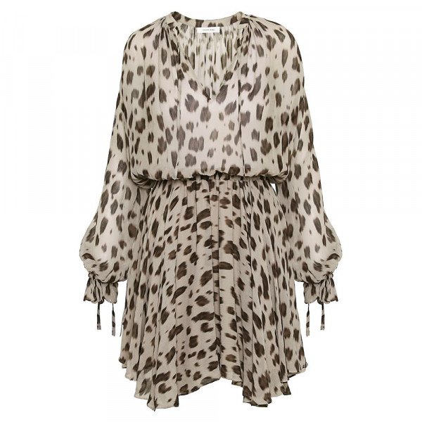 Rent Buy Anine Bing Elliana Leopard Print Chiffon Mini Dress MY