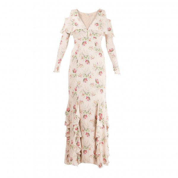 Vilshenko Floral Silk Gown