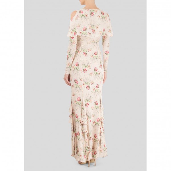 Vilshenko Floral Silk Gown