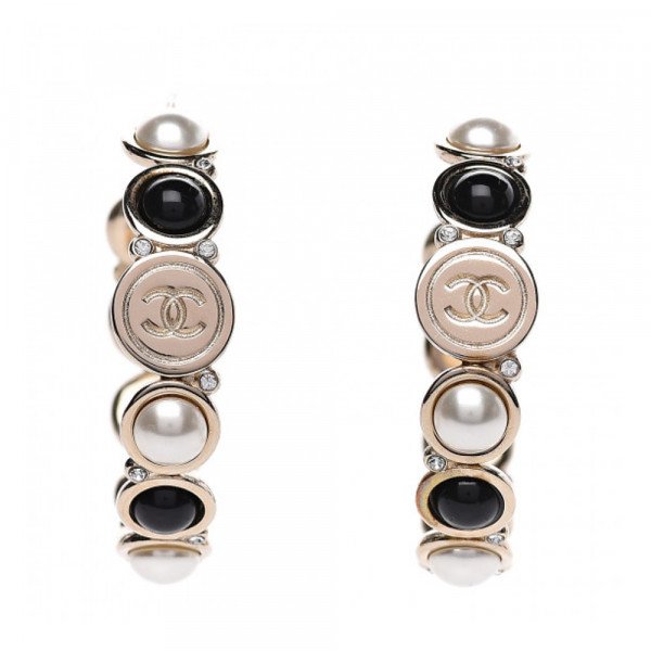 CHANEL CC Hoop Earrings
