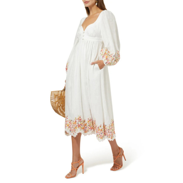 ZIMMERMANN Mae Linen Embroidered Dress