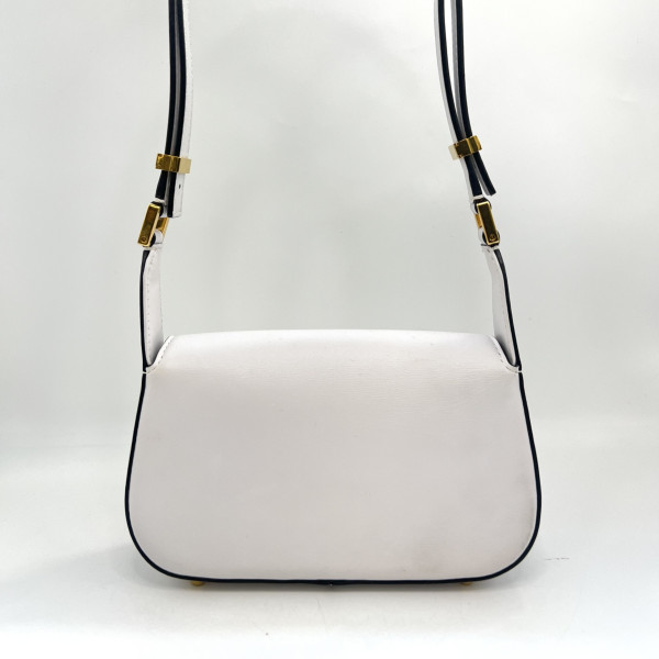 Valentino Small V-Logo Chain Leather Shoulder Bag in White