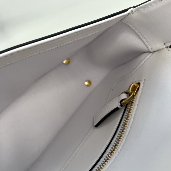 Valentino Small V-Logo Chain Leather Shoulder Bag in White