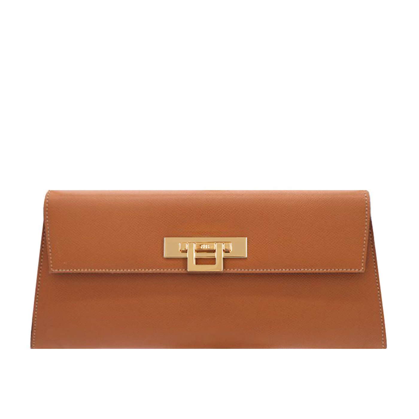 Lalage Beaumont Fonteyn Clutch Palmellato Leather Handbag - Tan