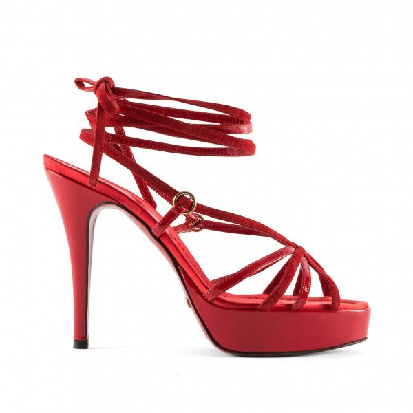 Red store cage heels