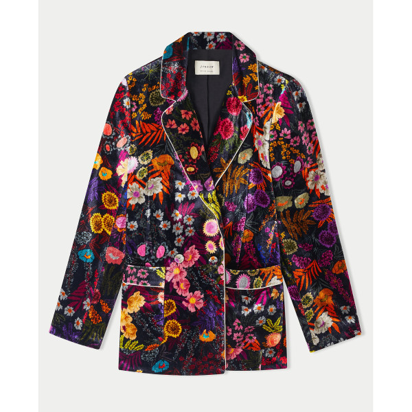 Jigsaw Midnight Garden Silk Blazer