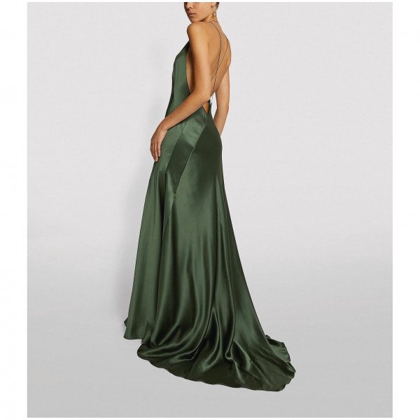 Michael lo sordo silk satin gown best sale