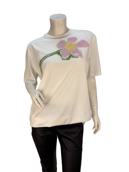 PRADA Floral Appliqué T-Shirt