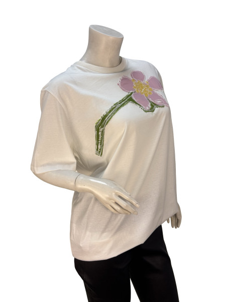 PRADA Floral Appliqué T-Shirt