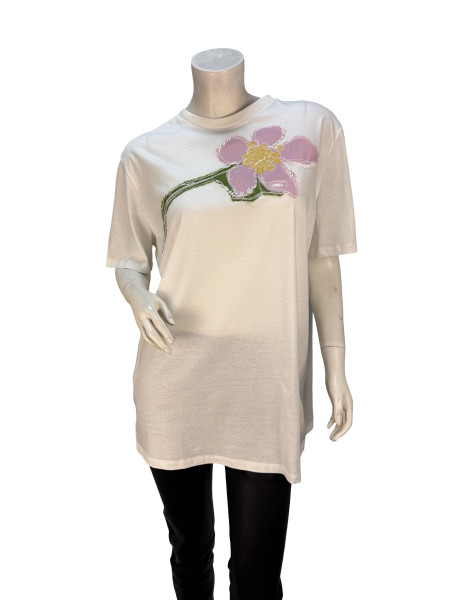 PRADA Floral Appliqué T-Shirt