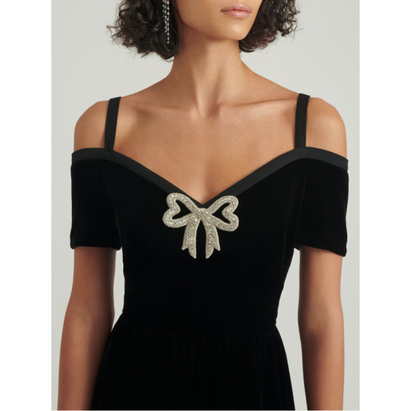 Saloni Clementine Velvet Dress