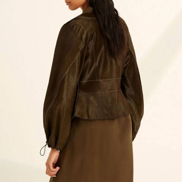 Rent Buy Amanda Wakeley Sculpted Leather Jacket MY WARDROBE HQ