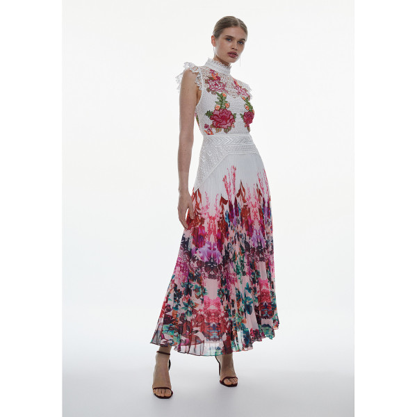 【KAREN MILLEN】フローラル ウーブン ミディスカート(送料込み) bkk18538_navy_xl?pdp.template