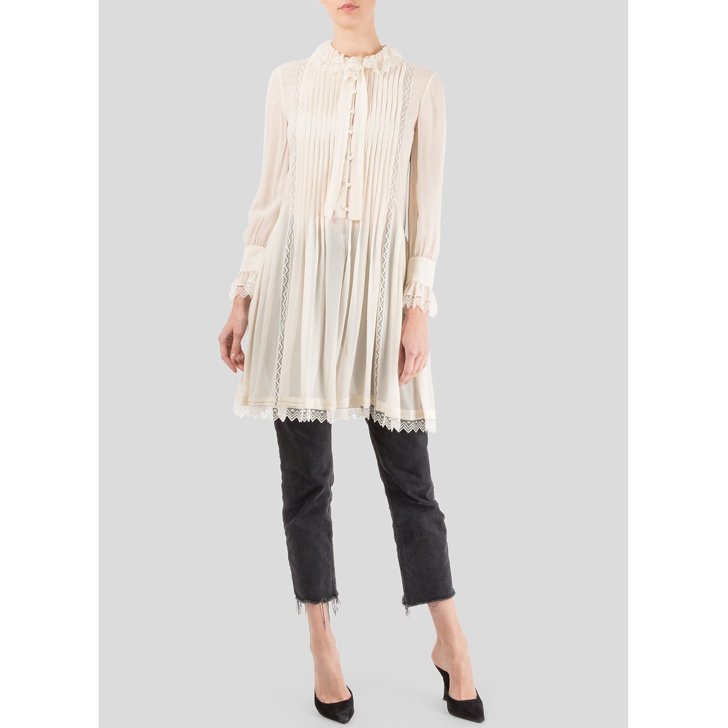 Philosophy Pleated Front Shirt Dress