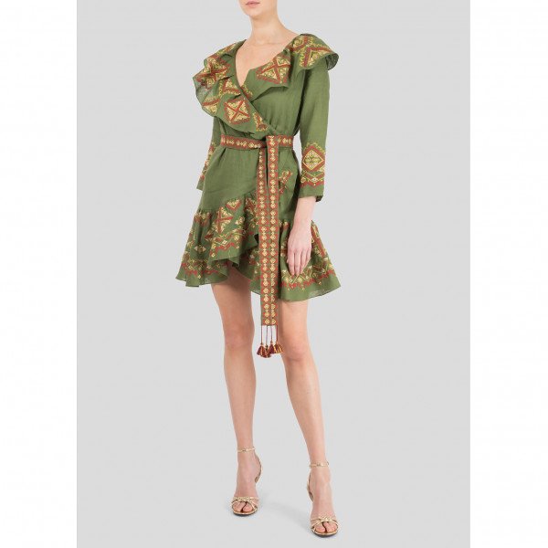 Matthew williamson top gold wrap dress