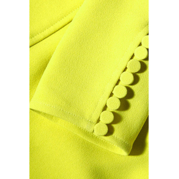 Self-Portrait Neon Crepe Ruched Midi Dress