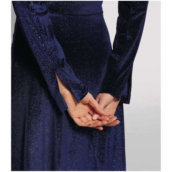 ROTATE Birger Christensen Velvet Ruched Midi Dress